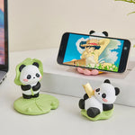 Buddha Stones Resin Lotus Panda Phone Stand Cute Animal Decor