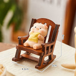 Buddha Stones Resin Kawaii Animal Rocking Chair Comfort Desk Decor