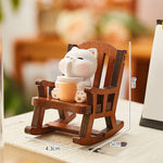 Buddha Stones Resin Kawaii Animal Rocking Chair Comfort Desk Decor