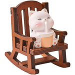 Buddha Stones Resin Kawaii Animal Rocking Chair Comfort Desk Decor