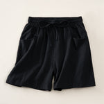 Buddha Stones Summer Casual Minimalist Drawstring Solid Women's Shorts With Pocket
