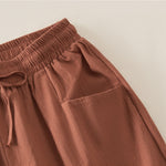 Buddha Stones Summer Casual Minimalist Drawstring Solid Women's Shorts With Pocket