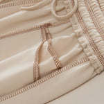 Buddha Stones Summer Casual Minimalist Drawstring Patch Pocket Solid Ankle Pants Women's Straight Leg Pants With Pocket