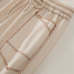 Buddha Stones Summer Casual Minimalist Drawstring Patch Pocket Solid Ankle Pants Women's Straight Leg Pants With Pocket