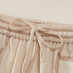 Buddha Stones Summer Casual Minimalist Drawstring Patch Pocket Solid Ankle Pants Women's Straight Leg Pants With Pocket