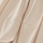 Buddha Stones Summer Casual Minimalist Drawstring Patch Pocket Solid Ankle Pants Women's Straight Leg Pants With Pocket