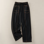 Buddha Stones Summer Casual Minimalist Drawstring Patch Pocket Solid Ankle Pants Women's Straight Leg Pants With Pocket