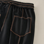 Buddha Stones Summer Casual Minimalist Drawstring Patch Pocket Solid Ankle Pants Women's Straight Leg Pants With Pocket