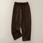 Buddha Stones Summer Casual Minimalist Drawstring Patch Pocket Solid Ankle Pants Women's Straight Leg Pants With Pocket
