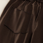 Buddha Stones Summer Casual Minimalist Drawstring Patch Pocket Solid Ankle Pants Women's Straight Leg Pants With Pocket