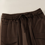 Buddha Stones Summer Casual Minimalist Drawstring Patch Pocket Solid Ankle Pants Women's Straight Leg Pants With Pocket