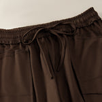 Buddha Stones Summer Casual Minimalist Drawstring Patch Pocket Solid Ankle Pants Women's Straight Leg Pants With Pocket