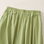 Buddha Stones Summer Casual Vintage Solid Cropped Pants Women's Wide Leg Pants With Pocket
