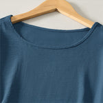 Buddha Stones Summer Casual Minimalist Solid Women's Short Sleeve Dresses With Pocket