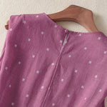 Buddha Stones Summer Elegant Casual Drawstring Polka Dot Women's Summer Sleeveless Dresse With Pocket