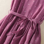 Buddha Stones Summer Elegant Casual Drawstring Polka Dot Women's Summer Sleeveless Dresse With Pocket