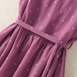 Buddha Stones Summer Elegant Casual Drawstring Polka Dot Women's Summer Sleeveless Dresse With Pocket