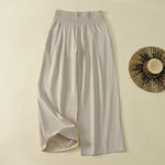 Buddha Stones Spring Summer Casual Minimalist Solid Long Pants Women's Wide Leg Pants With Pocket
