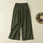 Buddha Stones Spring Summer Casual Minimalist Solid Long Pants Women's Wide Leg Pants With Pocket