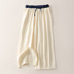 Buddha Stones Summer Casual Drawstring Solid Cropped Pants Women's Straight Leg Pants With Pocket
