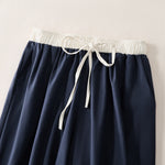 Buddha Stones Summer Casual Drawstring Solid Cropped Pants Women's Straight Leg Pants With Pocket