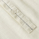 Buddha Stones Summer Casual Tang Style Mandarin Collar Button-Up Solid Men's Short Sleeve Shirts With Pocket