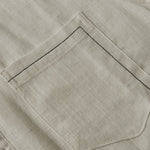 Buddha Stones Summer Casual Tang Style Mandarin Collar Button-Up Solid Men's Short Sleeve Shirts With Pocket