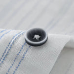 Buddha Stones Summer Casual Tang Style Mandarin Collar Striped Men's Short Sleeve Shirts