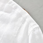 Buddha Stones Summer Tang Style Casual Mandarin Collar Button Up Solid Men's Short Sleeve Shirts