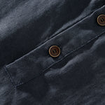 Buddha Stones Summer Tang Style Casual Mandarin Collar Button Up Solid Men's Short Sleeve Shirts