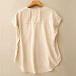 Buddha Stones Summer Casual Minimalist Button-Up Patch Pocket Solid Women's Sleeveless Shirts Tank Top With Pocket