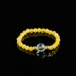 Buddha Stones 2mm Mini Beads Natural Rhodonite Aquamarine Topaz Rose Quartz Healing Elastic Ring