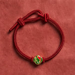 Buddha Stones Handmade Red String Double Koi Fish Protection Braided Cord Adjustable Bracelet