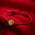 Buddha Stones Handmade Red String Double Koi Fish Protection Braided Cord Adjustable Bracelet