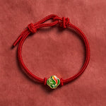 Buddha Stones Handmade Red String Double Koi Fish Protection Braided Cord Adjustable Bracelet
