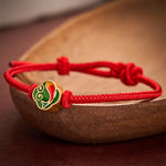 Buddha Stones Handmade Red String Double Koi Fish Protection Braided Cord Adjustable Bracelet