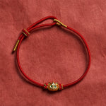 Buddha Stones Hand Woven Red String Cute Cat Luck Bracelet