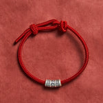Buddha Stones Handmade Braided Red String Om Mani Padme Hum Protection Bracelet