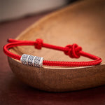 Buddha Stones Handmade Braided Red String Om Mani Padme Hum Protection Bracelet