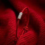 Buddha Stones Handmade Braided Red String Om Mani Padme Hum Protection Bracelet
