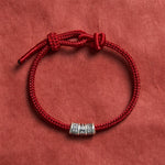 Buddha Stones Handmade Braided Red String Om Mani Padme Hum Protection Bracelet