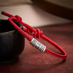 Buddha Stones Handmade Braided Red String Om Mani Padme Hum Protection Bracelet