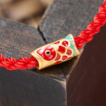 Buddha Stones Hand-Woven Red String Koi Fish Luck Braided Cord Bracelet