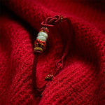Buddha Stones Chinese Knotting Luck Jade Hand-Woven Adjustable Bracelet