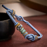 Buddha Stones Chinese Knotting Luck Jade Hand-Woven Adjustable Bracelet