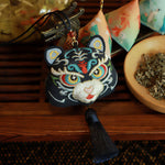 Buddha Stones Chinese Zodiac Embroidered Dragon Tiger Tassel Luck Cute Animal Decor