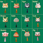 Buddha Stones Chinese Zodiac Embroidered Dragon Tiger Tassel Luck Cute Animal Decor