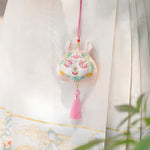 Buddha Stones Chinese Zodiac Embroidered Dragon Tiger Tassel Luck Cute Animal Decor