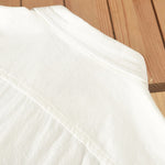 Buddha Stones Summer Casual Minimalist Button-Up Solid Cotton Linen Men's Short Sleeve Shirts With Pocket