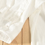 Buddha Stones Summer Casual Minimalist Button-Up Solid Cotton Linen Men's Short Sleeve Shirts With Pocket